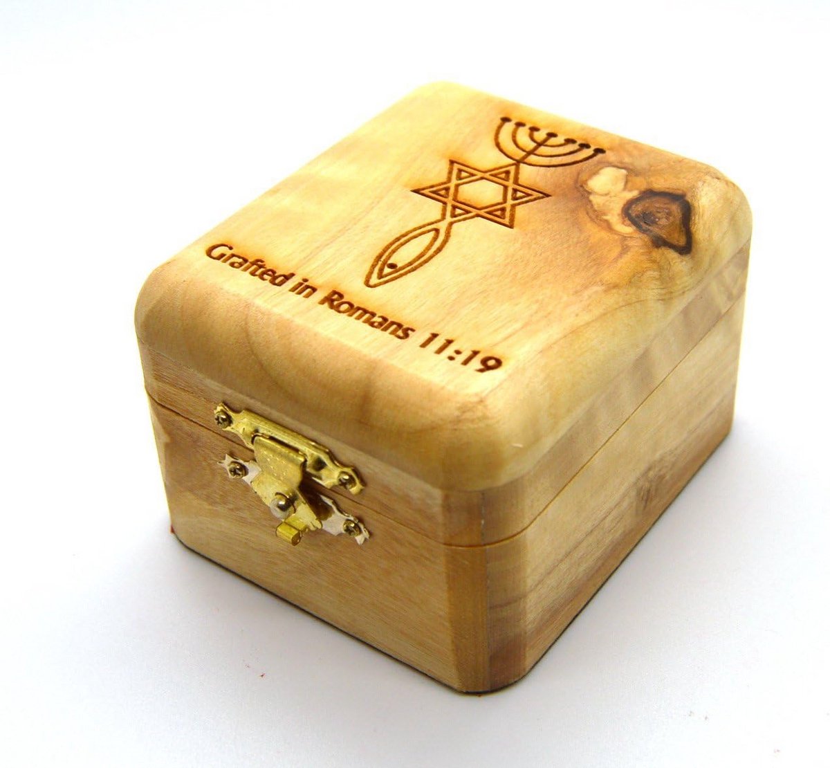 Rozenkrans van Olijfhout met Handgemaakt Heilig Land Symbool