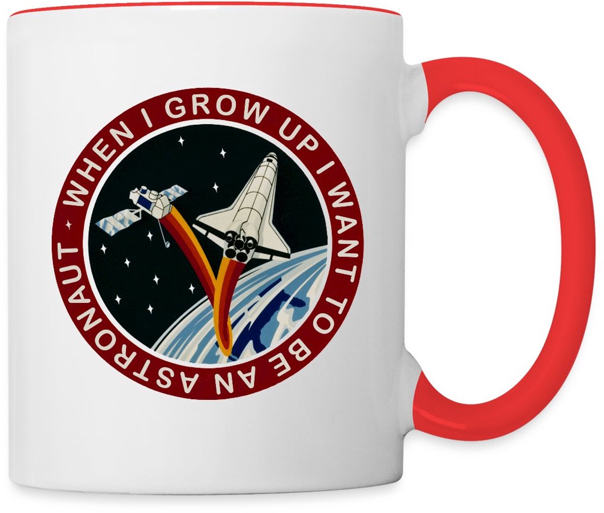 NASA When I grow Up I Want to Be An Astronaut Mok Tweekleurig