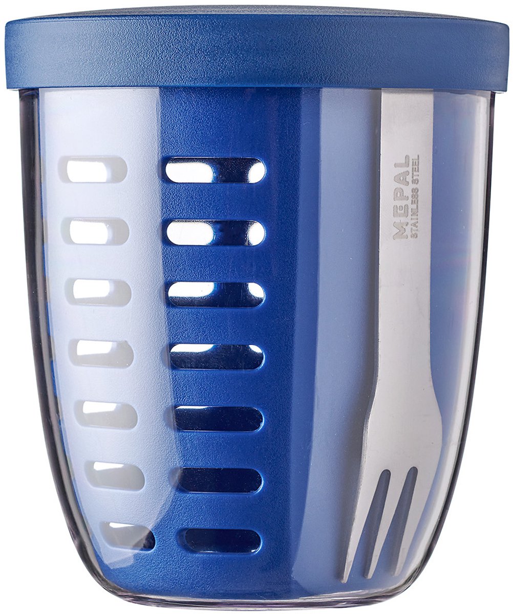 Bol.com Mepal - Ellipse fruit & veggie pot - 600 ml - Incl. vorkje - Vivid blue aanbieding