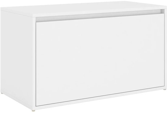 Banc d'entrée vidaXL - Bois fini - Wit - 80 x 40 x 45 Witte