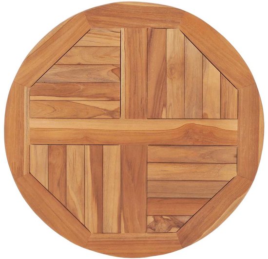 vidaXL Plateau de table en teck - 60 cm - Charme rustique - Partie de table