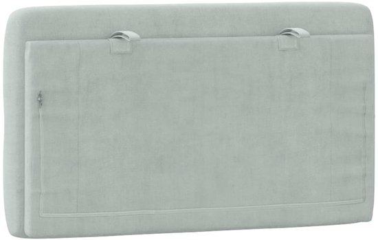 vidaXL - Coussin tête de lit - 90 - cm - velours - gris clair