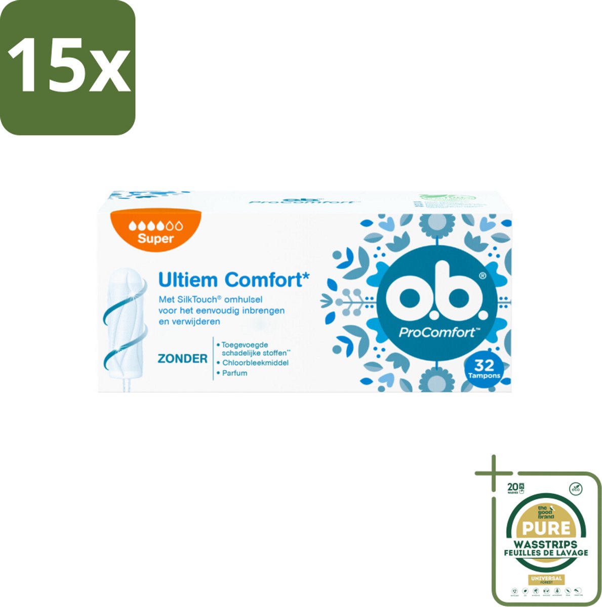 15 x o.b. – ProComfort Tampons – Super – 32 Tampons - Grootverpakking - Koffiezetapparaat