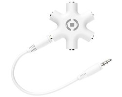 Celly Kabelsplitter Mix Audiojack 3,5 Mm Rubber Wit