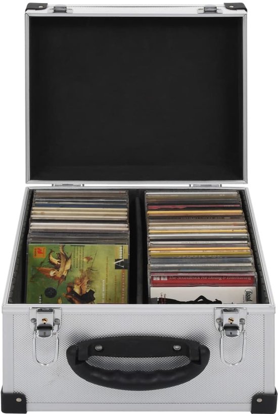vidaXL Boîtier CD pour 40 CD aluminium ABS couleur argent