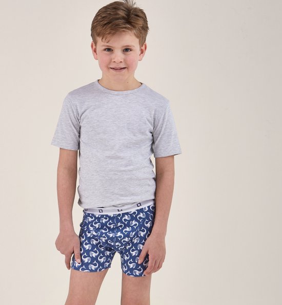 Little Label - boxershorts jongens 5 pack - groen blauw walvis - 110-116 / 6Y - extra zachte bio-katoen