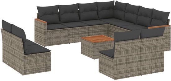 vidaXL-12-delige-Loungeset-met-kussens-poly-rattan-grijs
