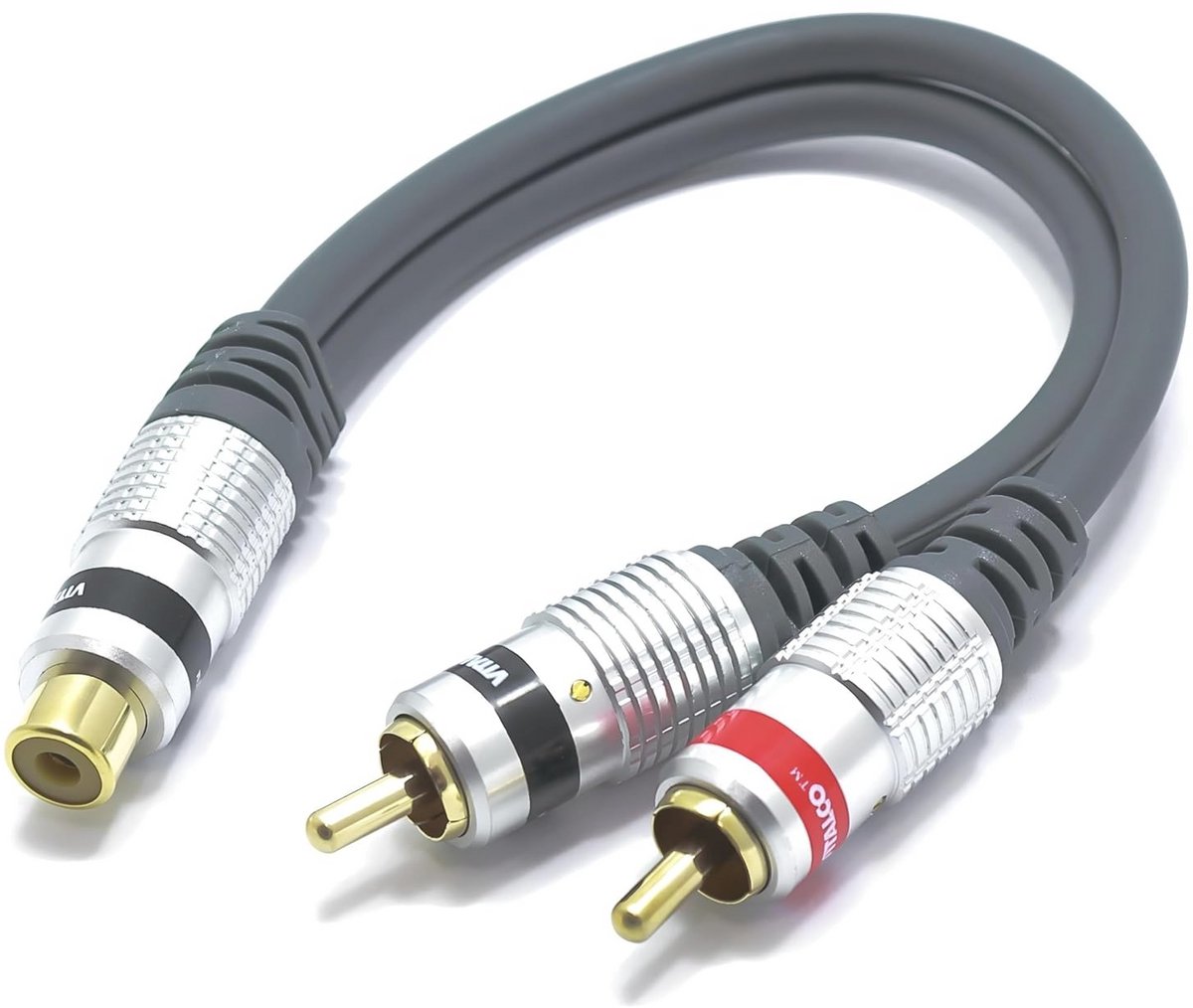 Vrouwelijke Naar 2RCA Mannelijke Y Splitter Adapter - Stereo Audio Phono Kabel