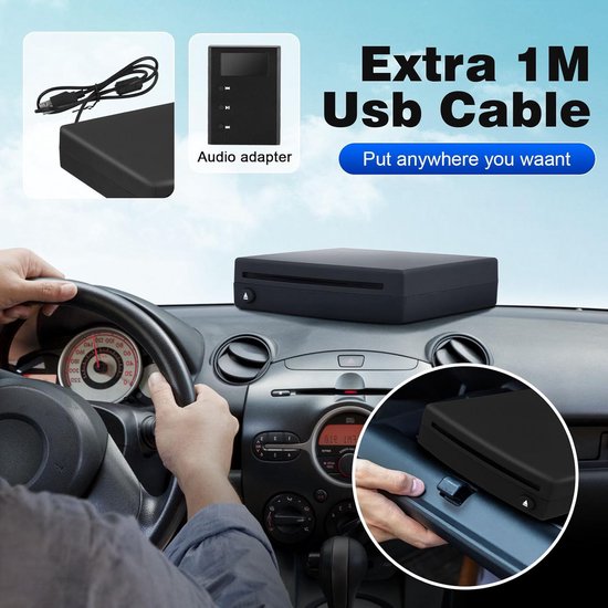 Auto-cd-speler, autoradio, USB 2.0-speler, externe CD/DVD-speler voor stereo -interface, USB-aansluiting, GPS-navigatiestation, auto/televisie/laptop universeel Auto-cd-speler, autoradio, USB 2.0-speler, externe CD/DVD-speler voor stereo -interface, USB-aansluiting, GPS-navigatiestation, auto/televisie/laptop universeel