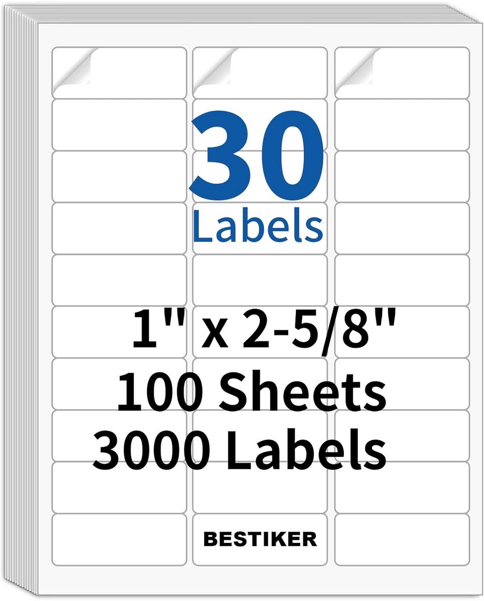 Adresetiketten voor Verzending en Barcodes - 3000 Witte Zelfklevende Labels (30 per Vel)