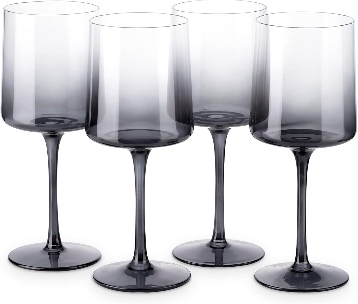 Set van 4 Elegante Grijze Wijnflessen - Ideaal voor Wijnen, Cocktails en Desserts