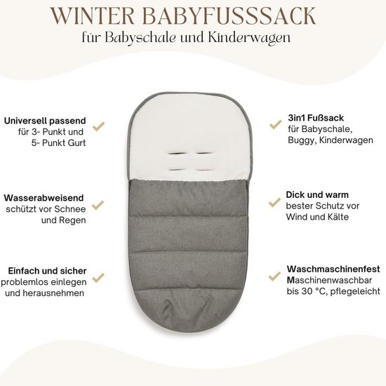 Winter voetenzak en slaapzak voor baby - waterdichte inslagdeken voor kinderwagen en wieg van Merkloos — afbeelding 5