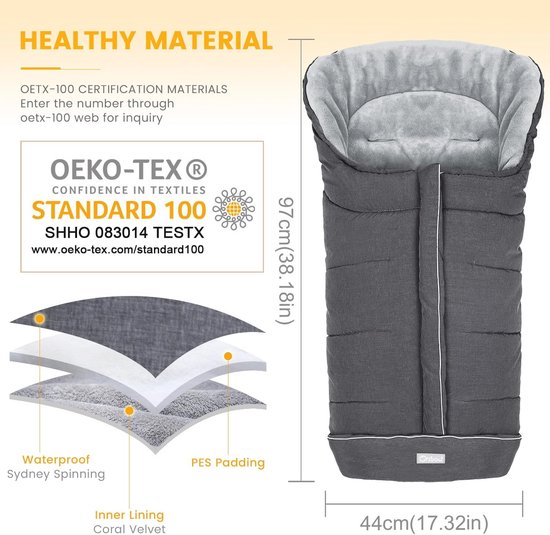 Warme Wintervoetenzak Kinderwagen - Waterdichte Thermofleece Voetenzak voor Buggy en Wandelwagen — afbeelding 5