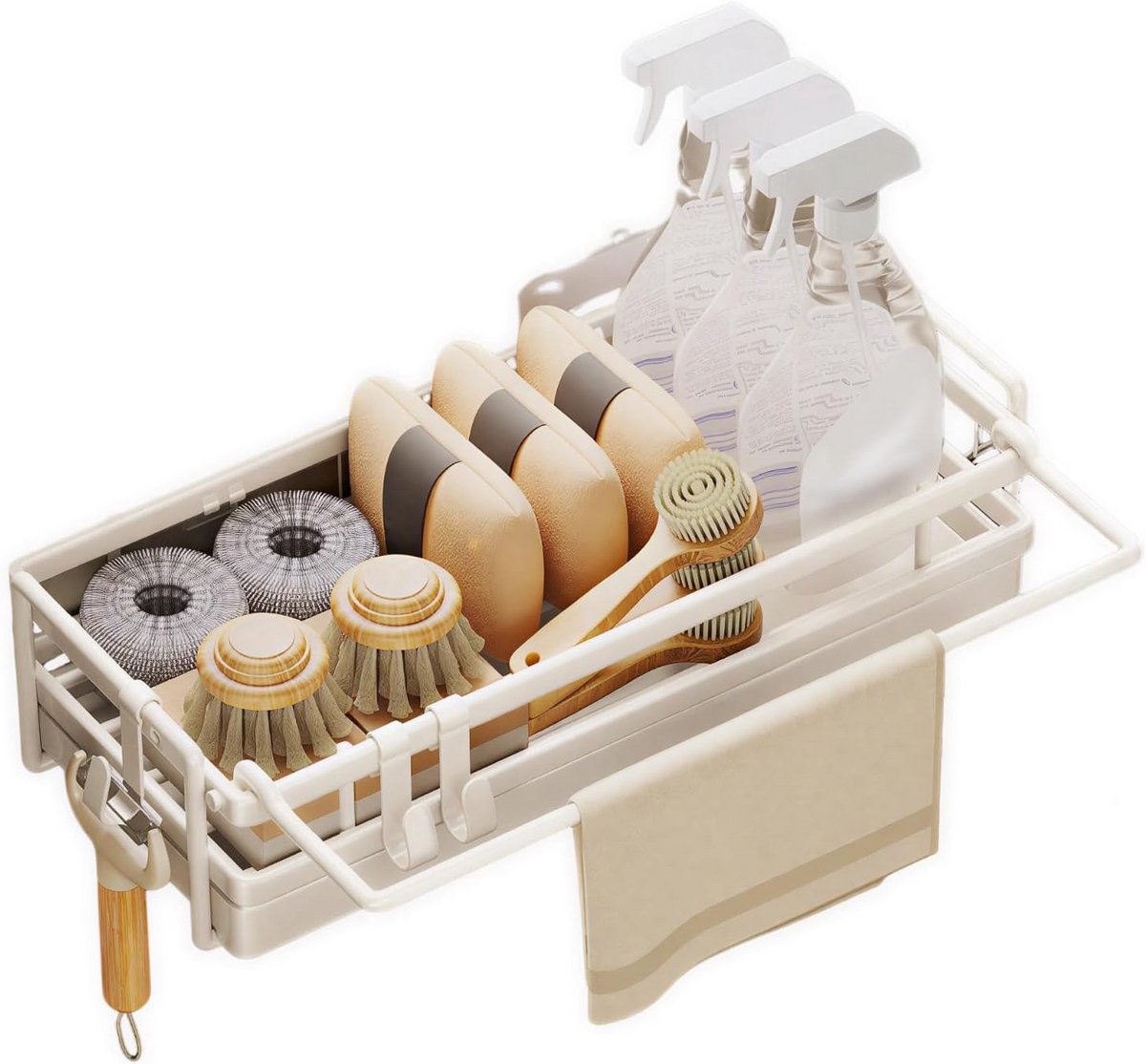 Hangkende Keuken Organizer voor Spoelbak met Lekbak en Haken