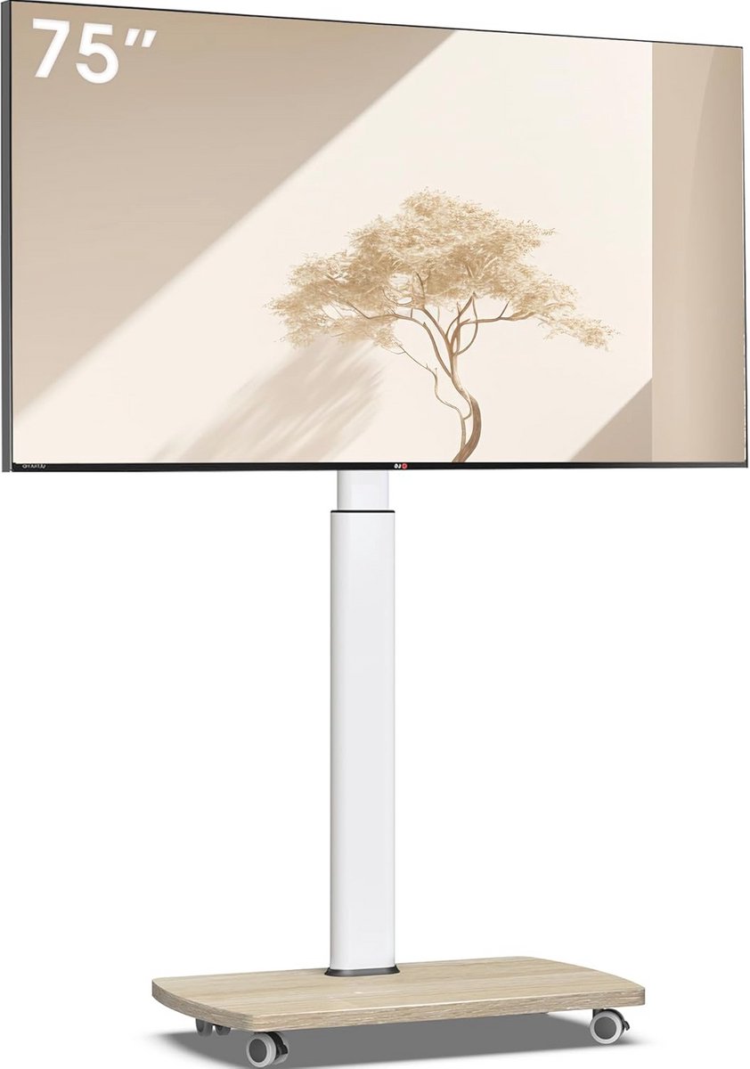 Verstelbare TV vloerstandaard met wielen voor 43-75 inch televisies
