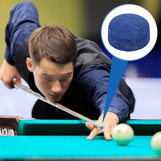 Pool- en snookerkeu Keupunten Set - 50 stuks - 10 mm Poolkeupunten - Blauw - Vervangende keu punten - Plastic opbergdoos - Nauwkeurige slagen - Geschikt voor Pool en Snooker - Diamantpatroon — afbeelding 4