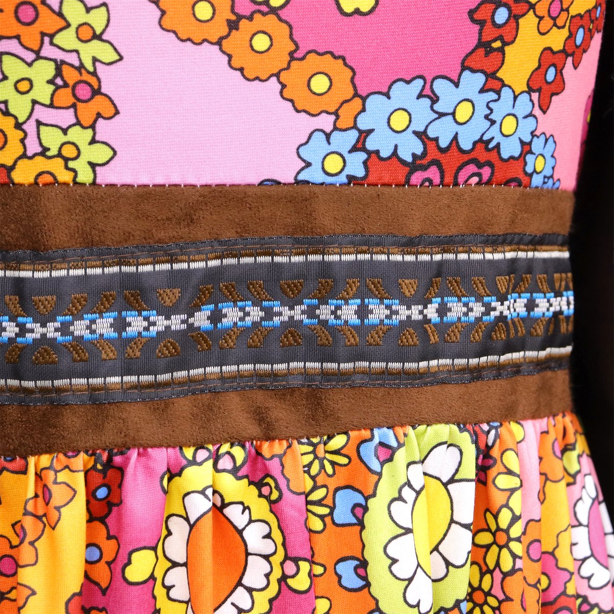 Joya Party® Hippie Jurk Dames met Vest & Hoofdband | Jaren 60 & 70 Flower Power Set | Stretch Lange Jurk | Verkleedkostuum Vrouw | Carnaval, Themafeest & Halloween | — afbeelding 5