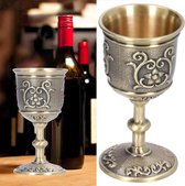 VirtuBuy- Gobelet à vin en bronze européen - Calice vintage - Relief - Mariages - Lait et vin - Collection - Ornements - Royal - Adapté à diverses occasions - Bronze ou couleur argentée - Modèle allongé - Décoratif et fonctionnel.