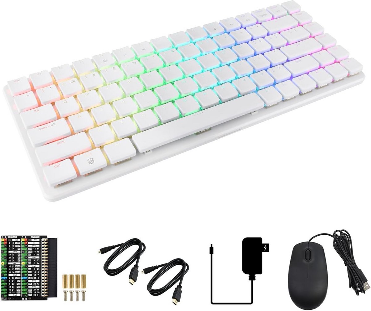 Mechanisch Toetsenbord met RGB voor Raspberry Pi 500+ | Inclusief 256GB NVMe SSD | WiFi & Bluetooth | Dual 4K