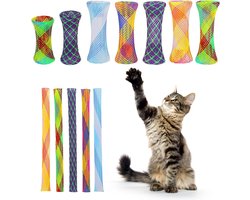Kattenbuis Lente Speelgoed - Interactief Kattenspeelgoed - Grappig Plastic Spoel - Kleurrijk - Kittens - Binnenkatten - Swat Bijten Jagen - 20 stuks