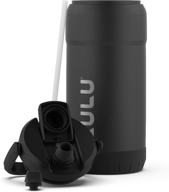 Vacuüm Geïsoleerde Roestvrijstalen Waterfles met Rietje - 1 Liter - Lekvrij - Ideaal