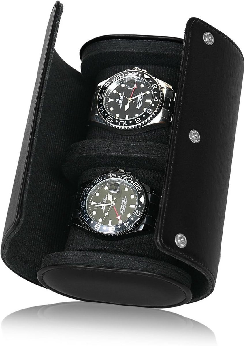 Luxe Echt Leder Horlogerol voor 2 Horloges - Reisdoos en Opbergbox voor Heren en Dames