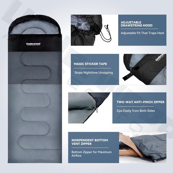 Lichte 3-Seizoenen Slaapzak - Compact en Waterdicht voor Kamperen en Backpacken — afbeelding 2