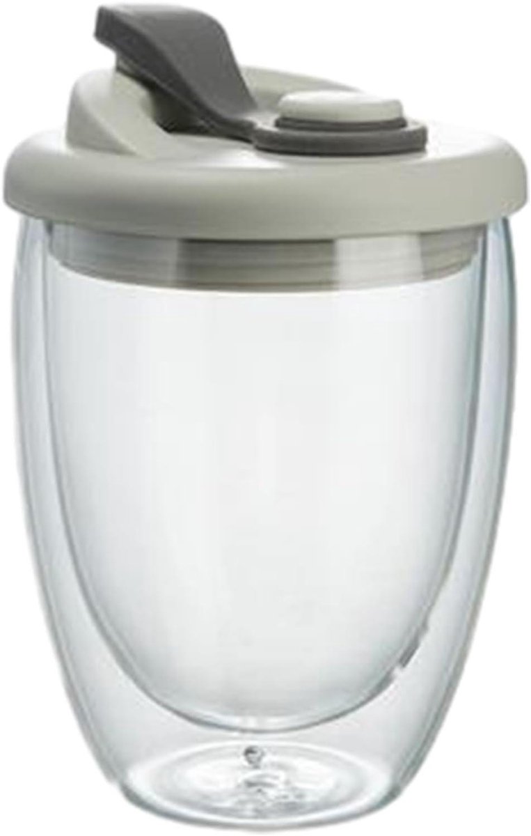 Provento - Dubbelwandige Koffie Reisbeker 450ml met Siliconen Deksel voor Thee, Espresso, Sap - Zwarte Koffiebeker voor Cafe, Kantoor en Thuis