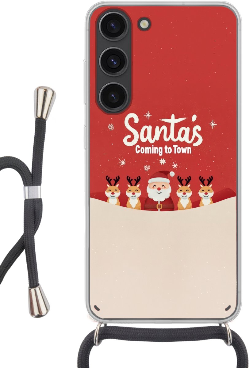 Illustratie - Kerstman - Rendieren - Rood