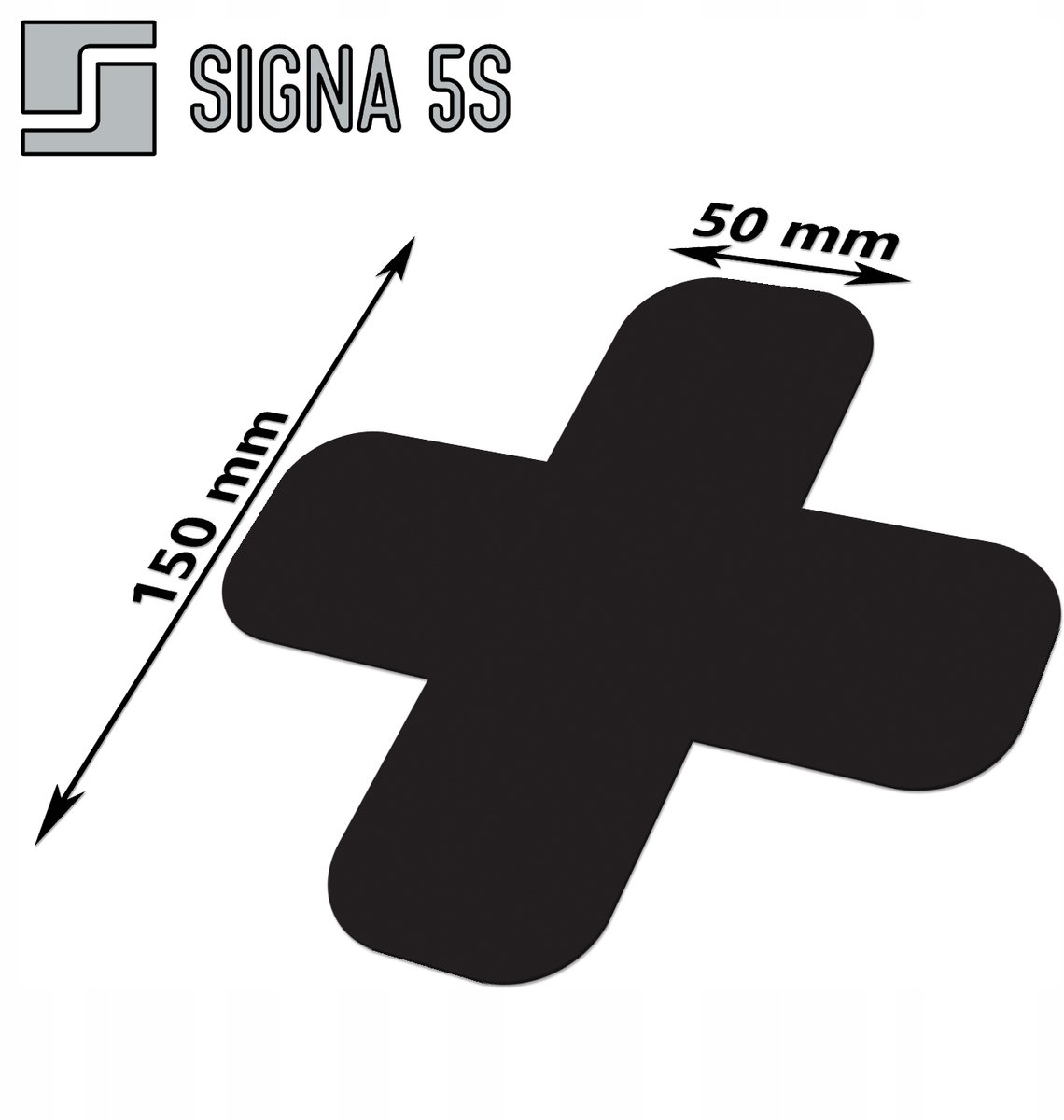 SIGNA 5S Vloermarkering X-vorm 150x150mm Zwart