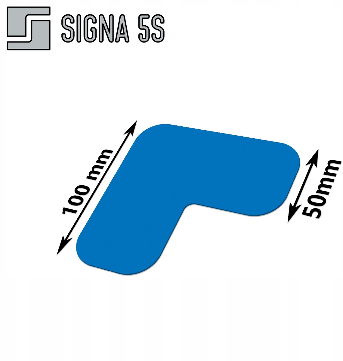SIGNA 5S Vloermarkering L-vorm 100x100mm Blauw