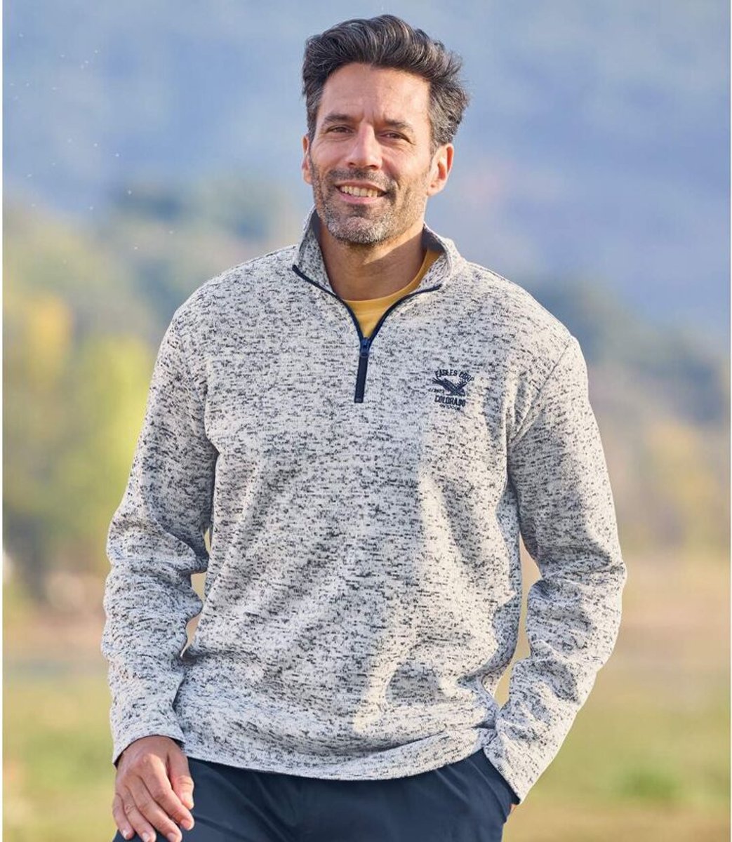 ATLAS FOR MEN - Set van 2 gemêleerde molton sweaters - Heren - Verkrijgbaar in grote maten - 5XL