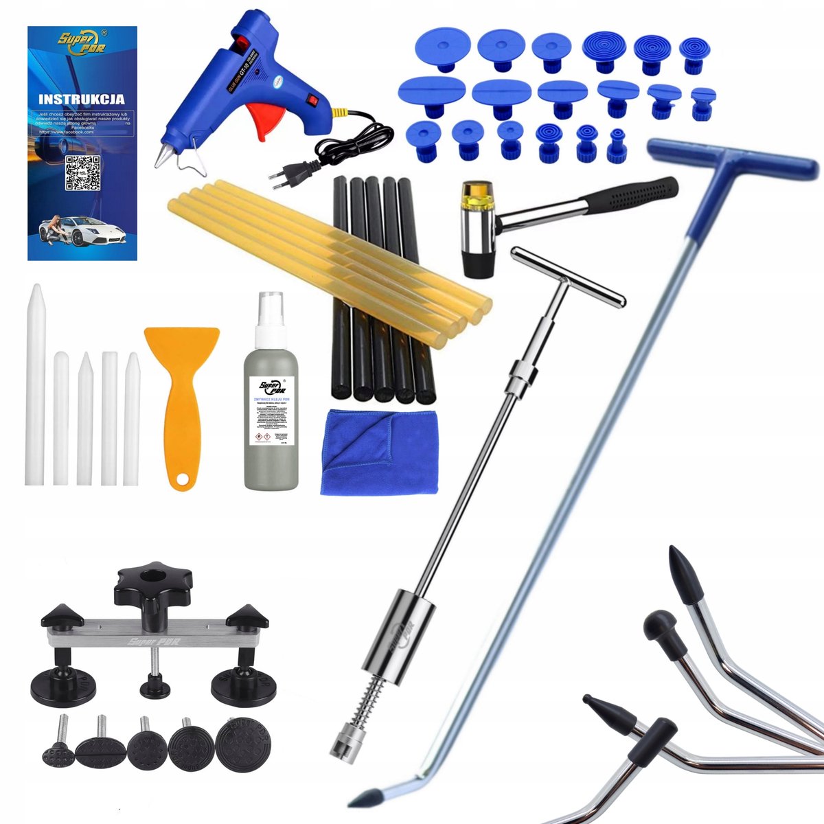Professionele PDR-set voor autoschadeherstel: trekker, hamer, lijmpistool