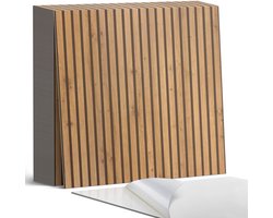 Coloray Plaktegels - Houten verticale planken Zelfklevende Tegels - 20 cm x 20 cm - Bruin Plaktegels - 20 stuks - Vierkant PVC Tegels - Plaktegels Badkamer - Plaktegels Vloer - Vinyltegels Vloer Zelfklevend - Wandtegel Zelfklevend