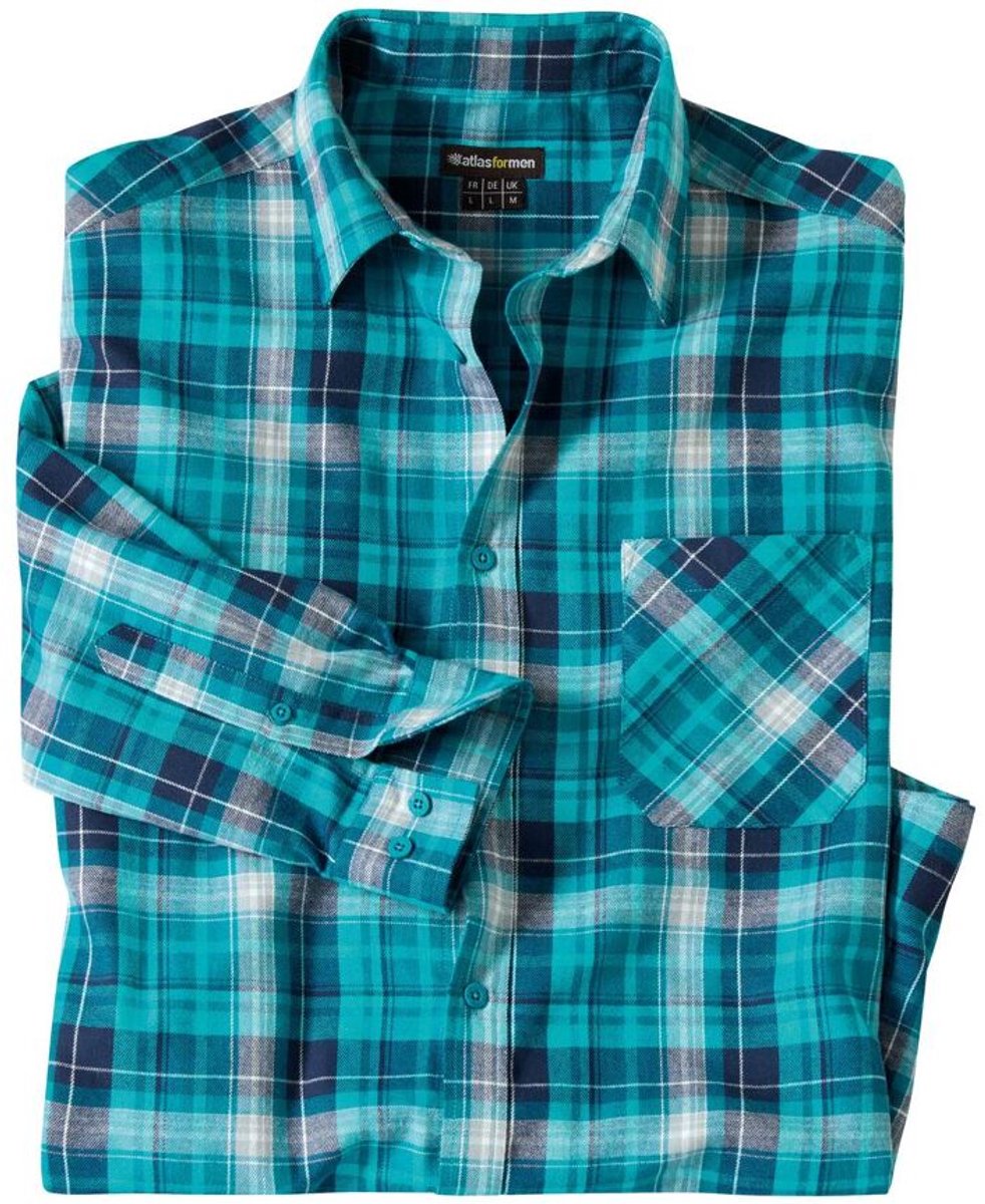 ATLAS FOR MEN - Flanellen overhemd met ruitjes Great Lakes - Heren - Verkrijgbaar in grote maten - 5XL
