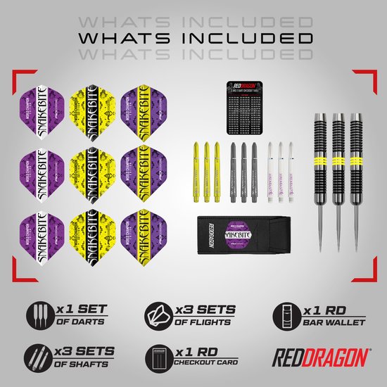 Red Dragon Peter Wright Snakebite Champion Series 80% Dartshopper Exclusives - Dartpijlen van Merkloos — afbeelding 3