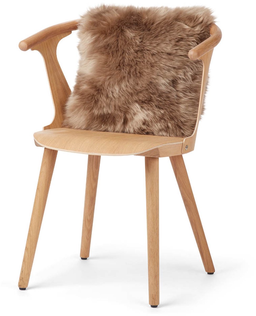 Sheepskin House Schapenvacht Kussen - Langharig - Nieuw-Zeeland - 40x40 cm Taupe