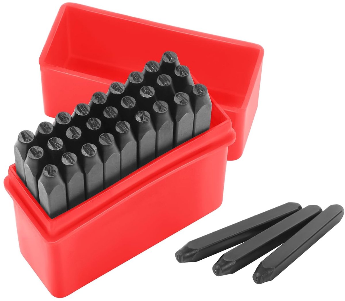TRANKIELO® - Set van 27 slagletters 2 mm - Metalen stempels voor hout, leer & kunststof - Duurzaam en veelzijdig