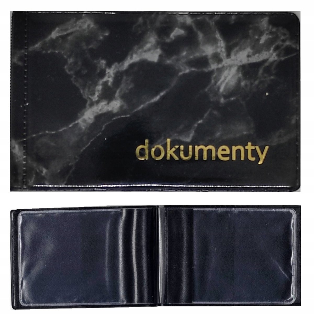 Documentenkaart Duo Extra Zwart Marmer Panta Plast