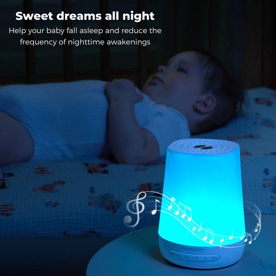 Momcozy White Noise Baby Slaapmachine - Nachtlicht - App-bediening - Muziek functie - Wit van Momcozy — afbeelding 4