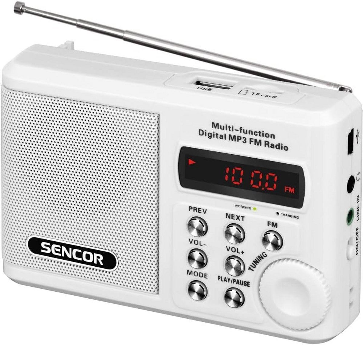 Draagbare Radio Ontvanger met FM-Tuner, USB en MicroSD-poort