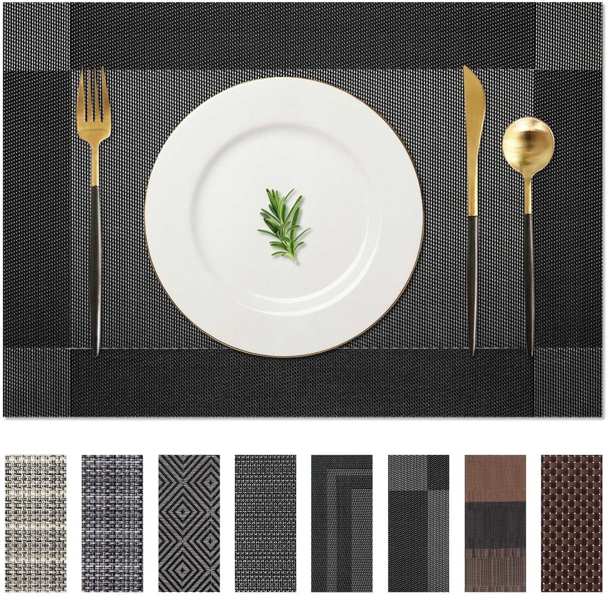 Set van 6 Ronde Placemats - Hittebestendig en Antislip Tafelmatten