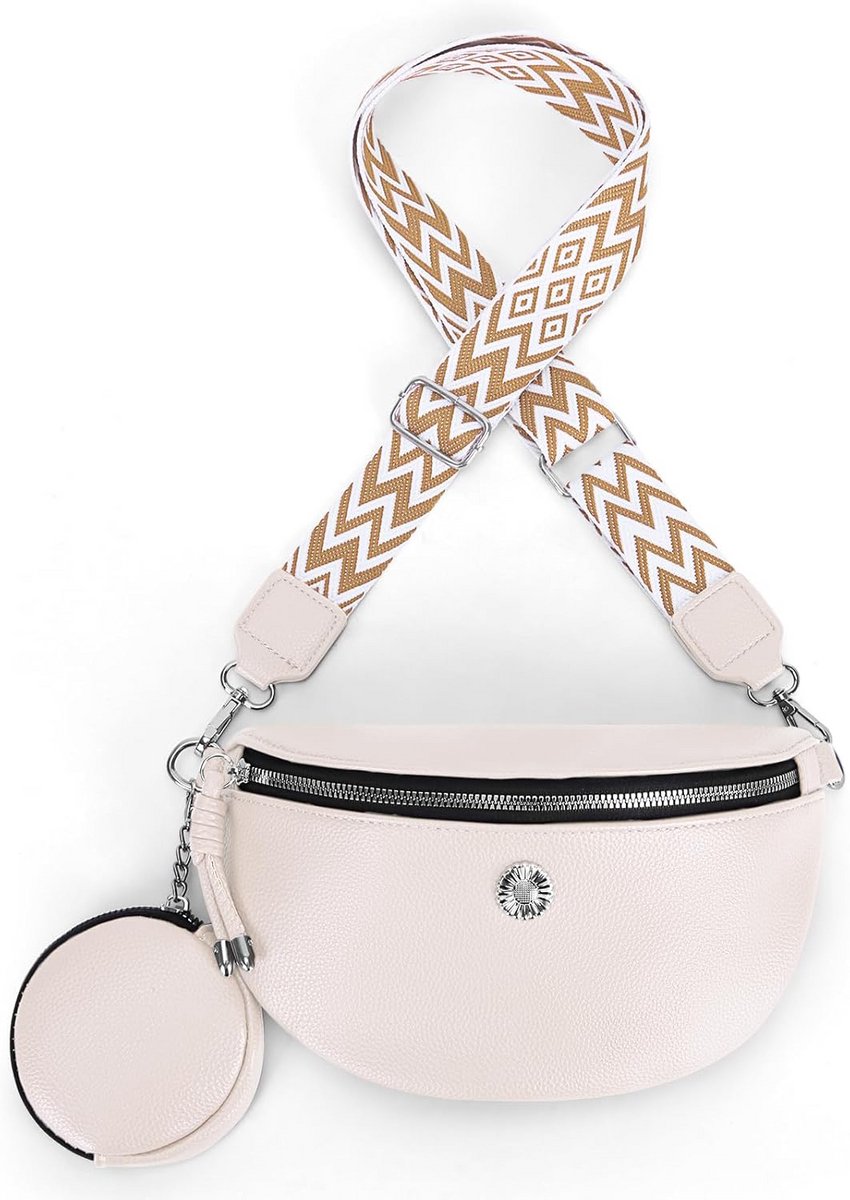 Lichte Schoudertas Dames met Brede Verstelbare Riem Crossbody Tas Zadelmodel Portemonnee