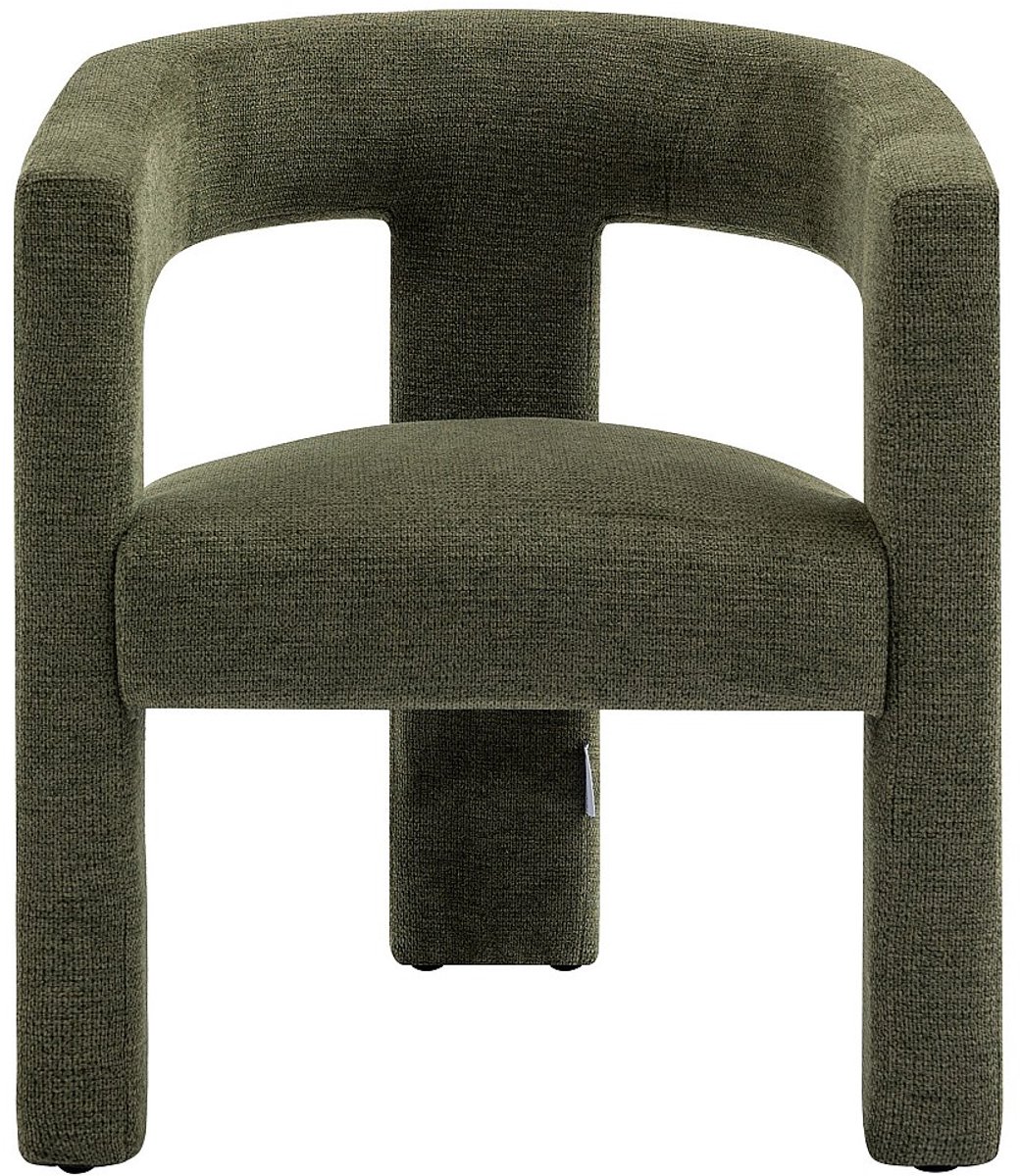 Vente-unique Fauteuil in groene textuurstof FAVINA