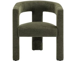 Vente-unique Fauteuil in groene textuurstof FAVINA