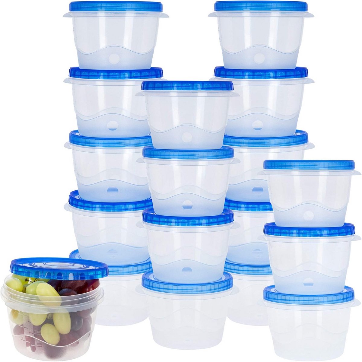 18x Ronde Voorraadpotten 550 ml - Lekvrij, Magnetronbestendig & Vaatwasmachinebestendig Opslag