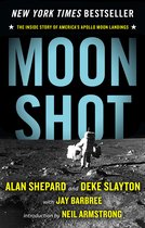Boekcover van "Moon Shot", met een astronaut op de maan. "New York Times Bestseller".
