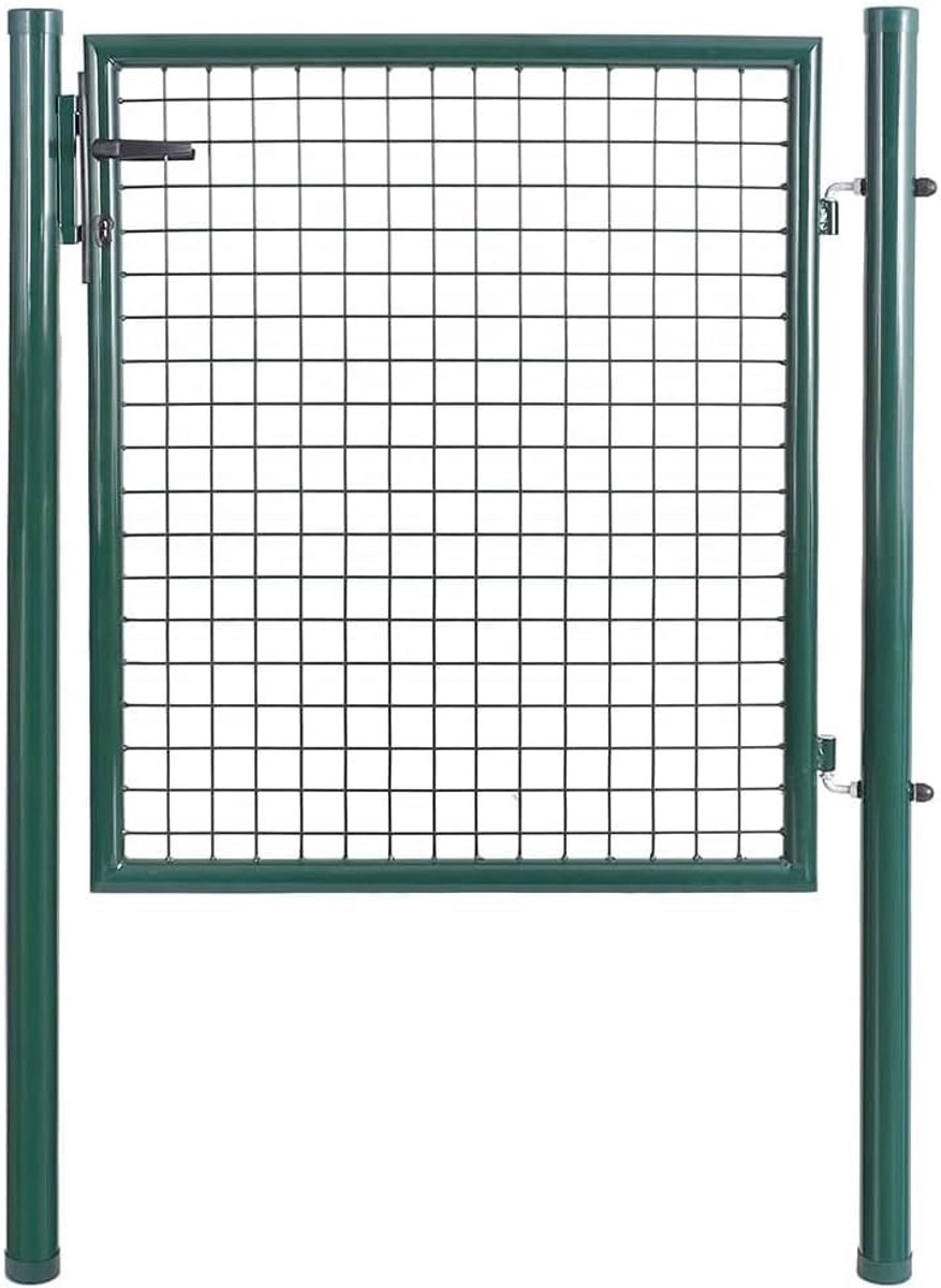 Sterke Stalen Tuinpoort Groen 100x150 cm met Slot en Sleutels
