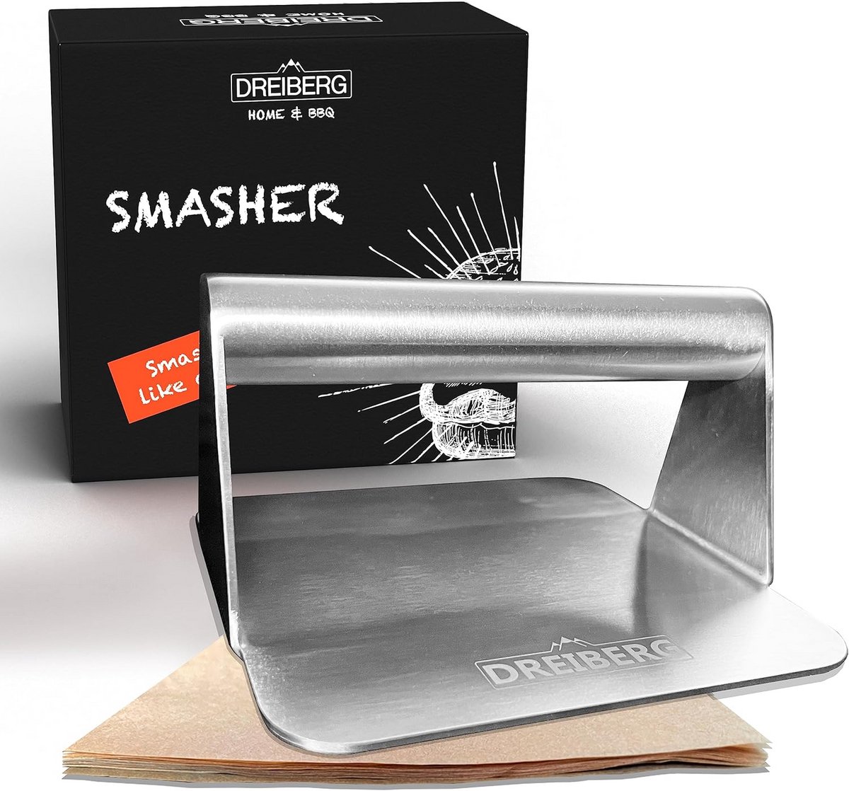 Burgerpers Roestvrij Staal voor Smashburgers - Complete Grillgereedschap Set
