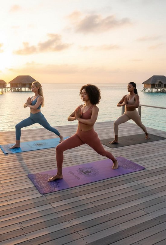 Antislip TPE Yogamat met Mandala-design - Extra Dik en Duurzaam voor Pilates en Training — afbeelding 5